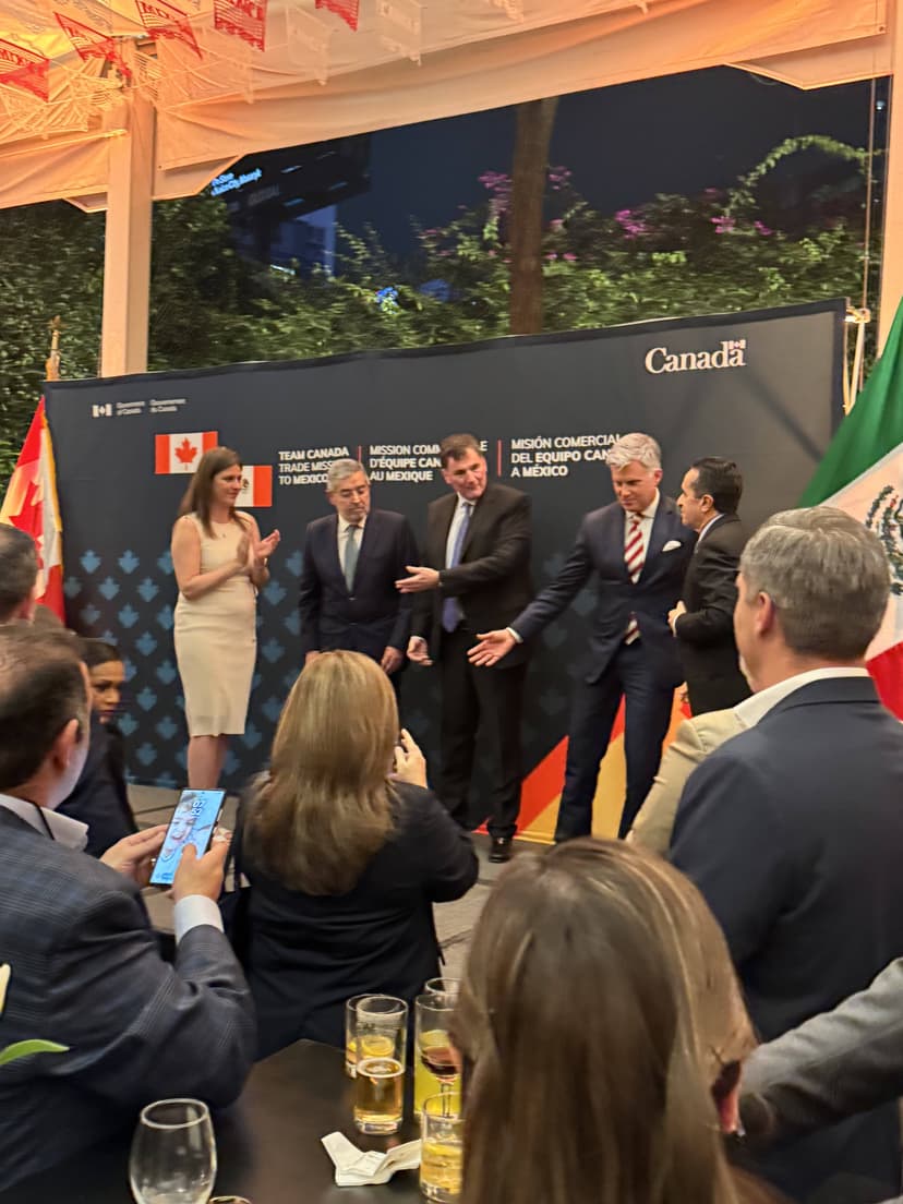 Ministers on stage at official ceremony