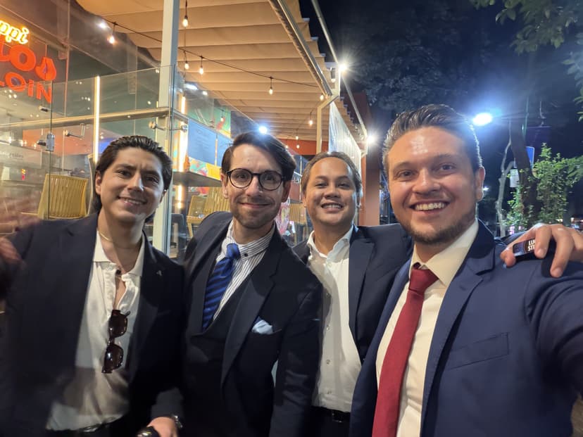 Robert Katona with delegates at the Embassy of Nepal reception