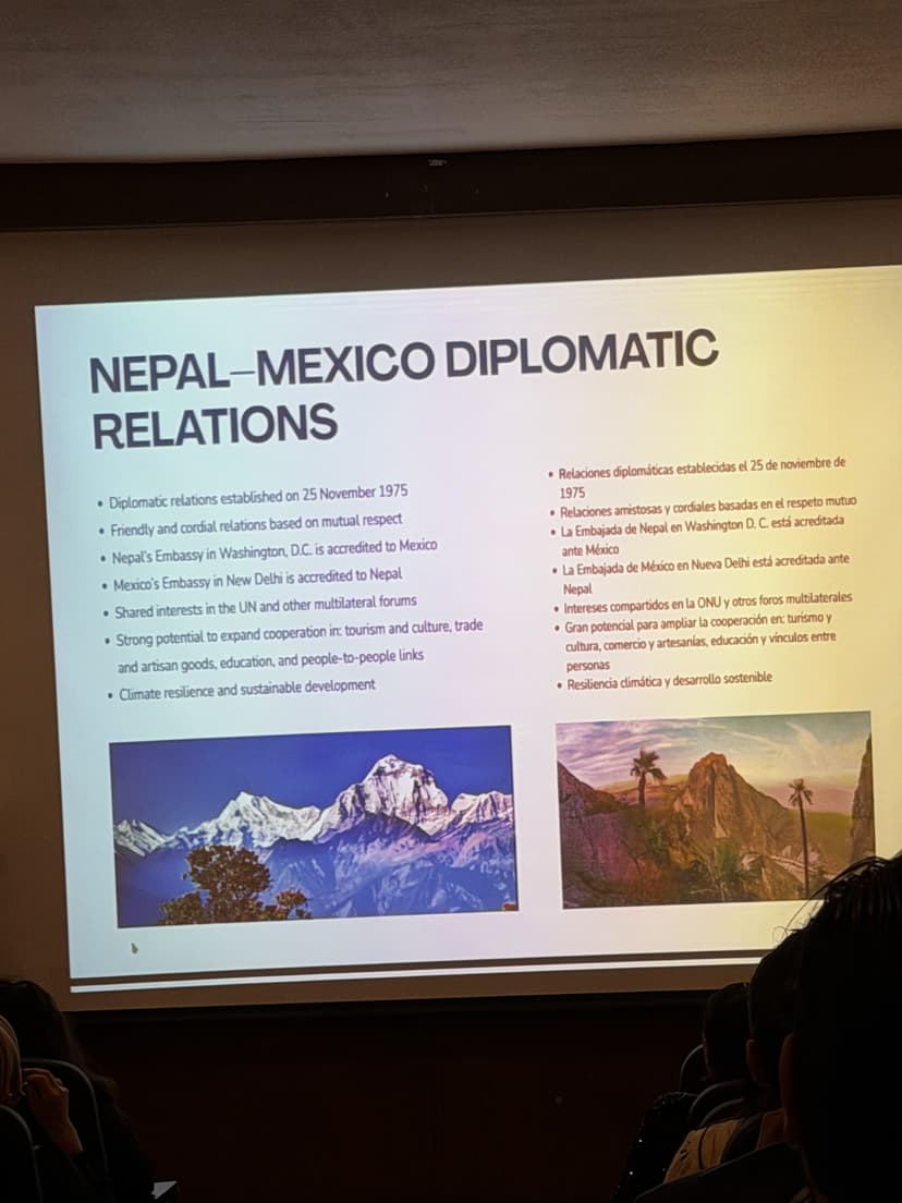 Nepal-Mexico diplomatic relations presentation slide